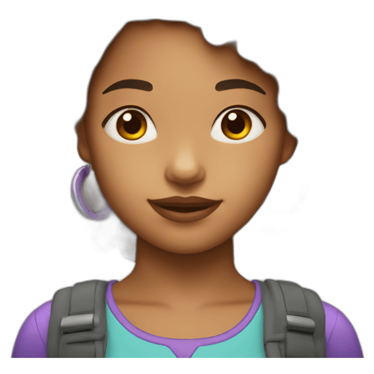 a mixed young girl with poofy hair and hoop earrings emoji