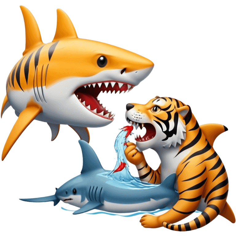 shark eating an autistic tiger emoji