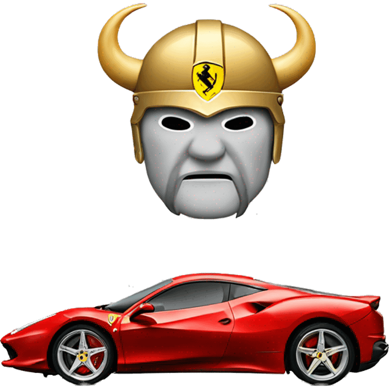 Ferrari with a viking logo on it emoji