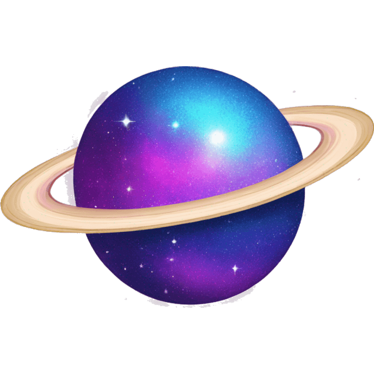 sparkly glittery blue purple and pink glitter planet with saturn ring emoji