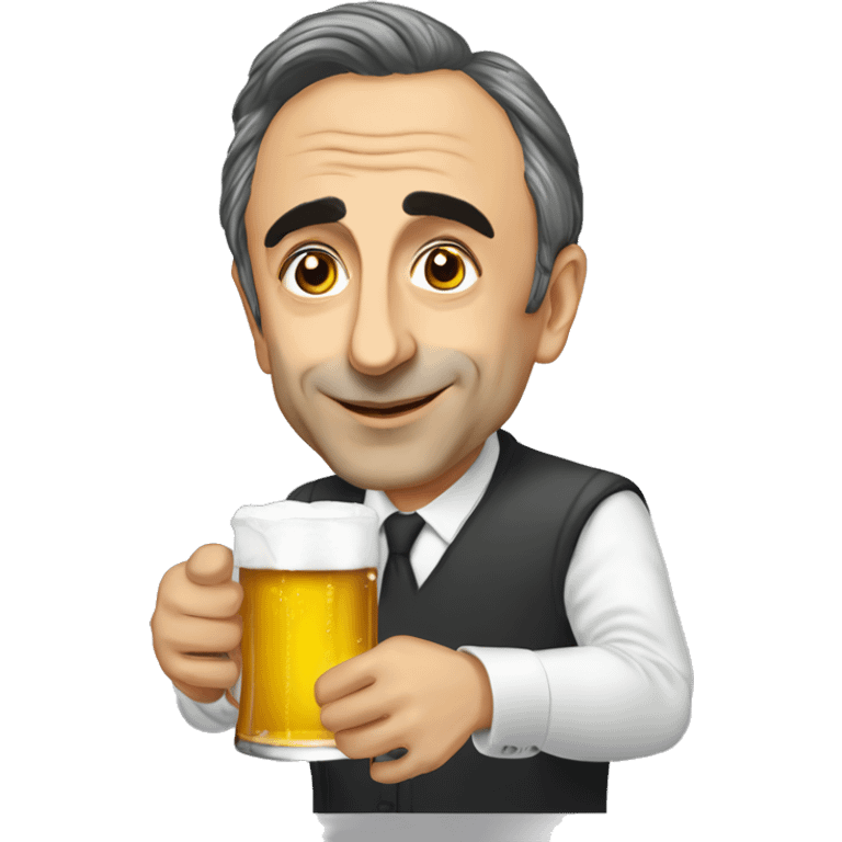 Éric Zemmour qui boit une bière  emoji