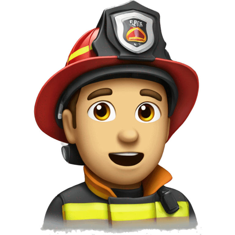 A fireman that is telling a lie emoji