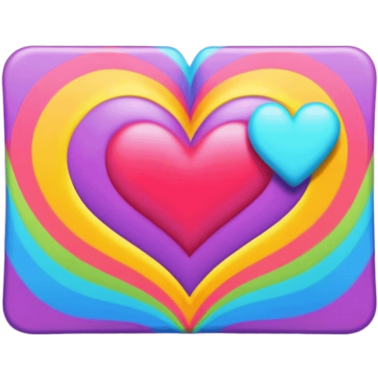 Psychedelic colored love note emoji