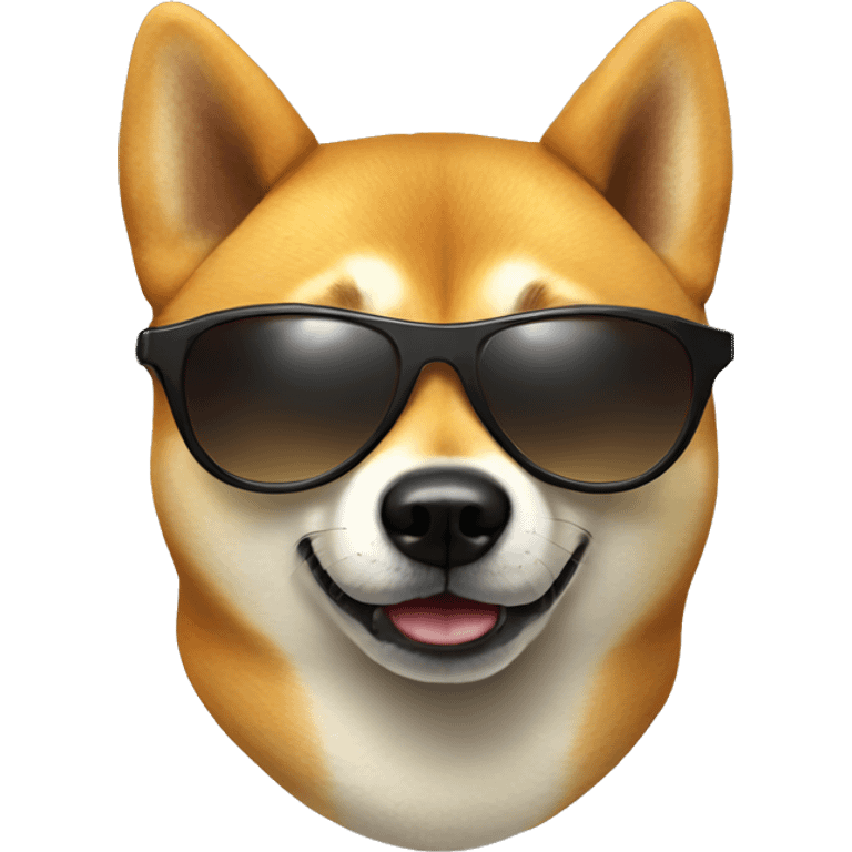 Shiba Inu dog wearing sunglasses emoji