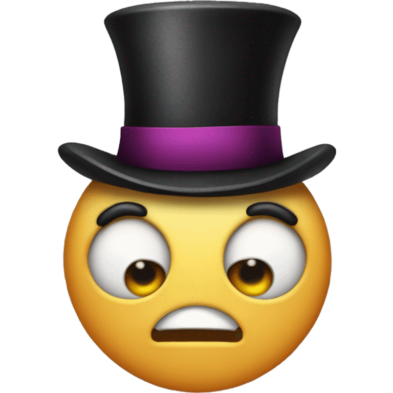 one-eyed character in bowtie with a triangle body, ad tal top hat emoji