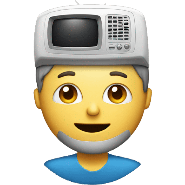 A person wearing a tv on their head emoji