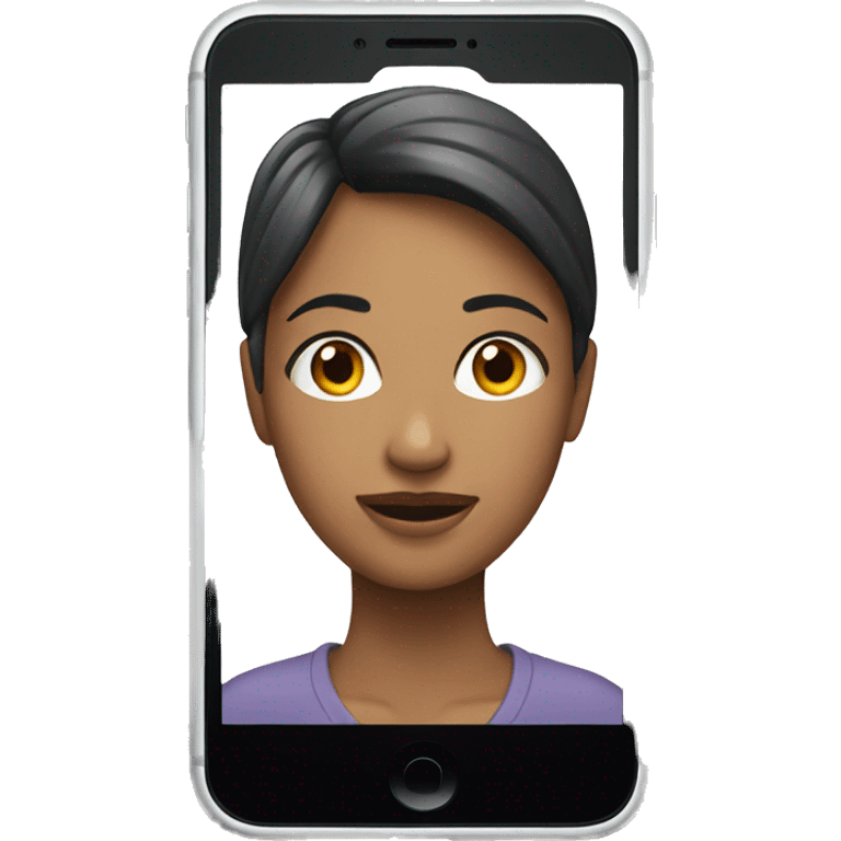 iPhone with a woman on the screen emoji