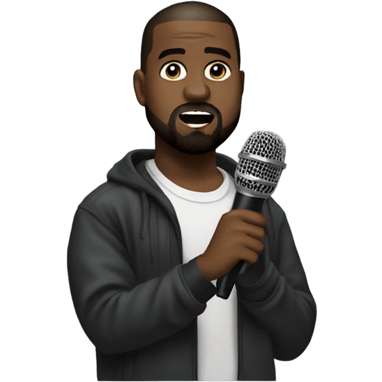 Kanye west holding a microphone  emoji