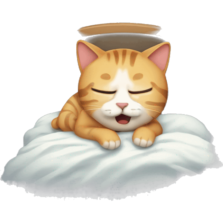 Crying cat in bed emoji