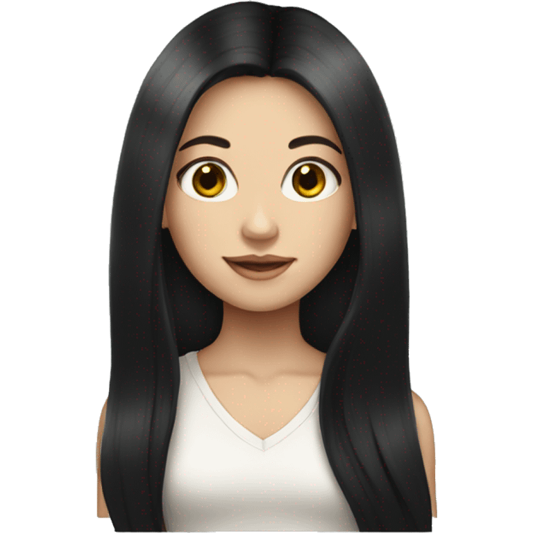 a girl with long black hair white-skinned emoji