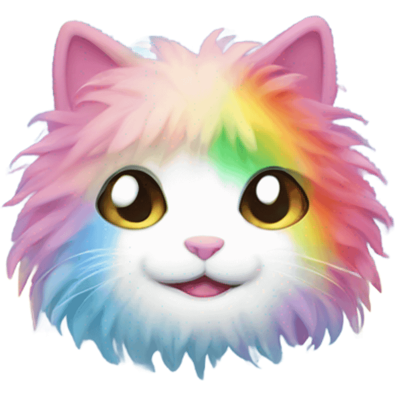 Fluffy rainbow kitty emoji