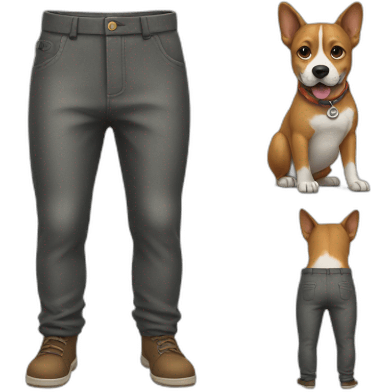 Dog wearing trousers emoji