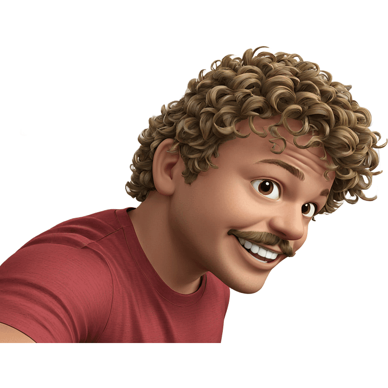 smiling boy with mustache emoji