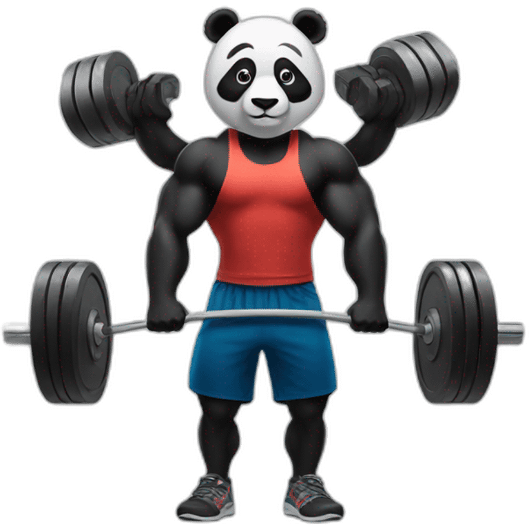 Panda who weightlifting  emoji