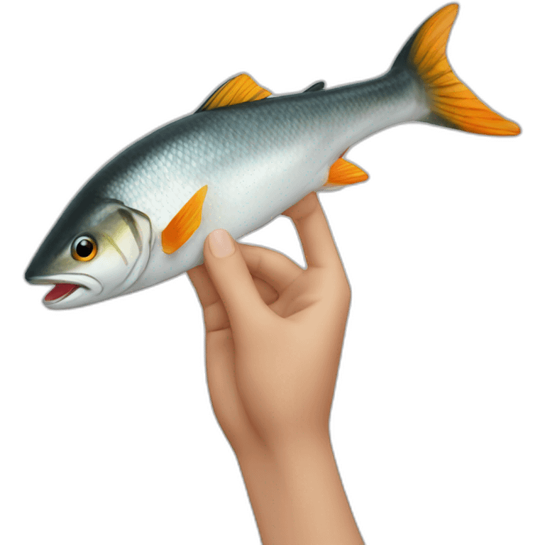 eating fish from hand emoji