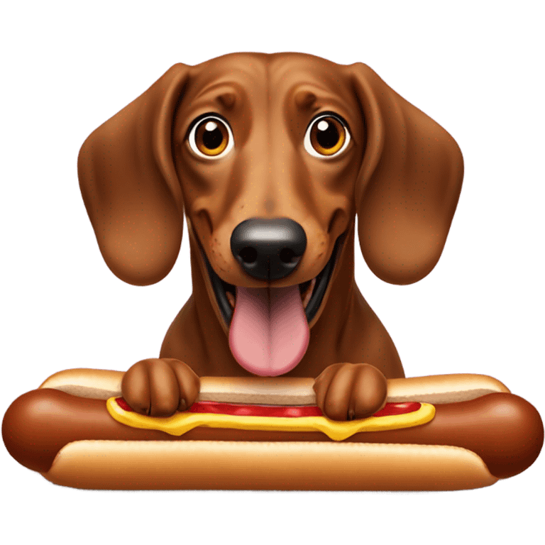 weiner dog eating hot dog emoji