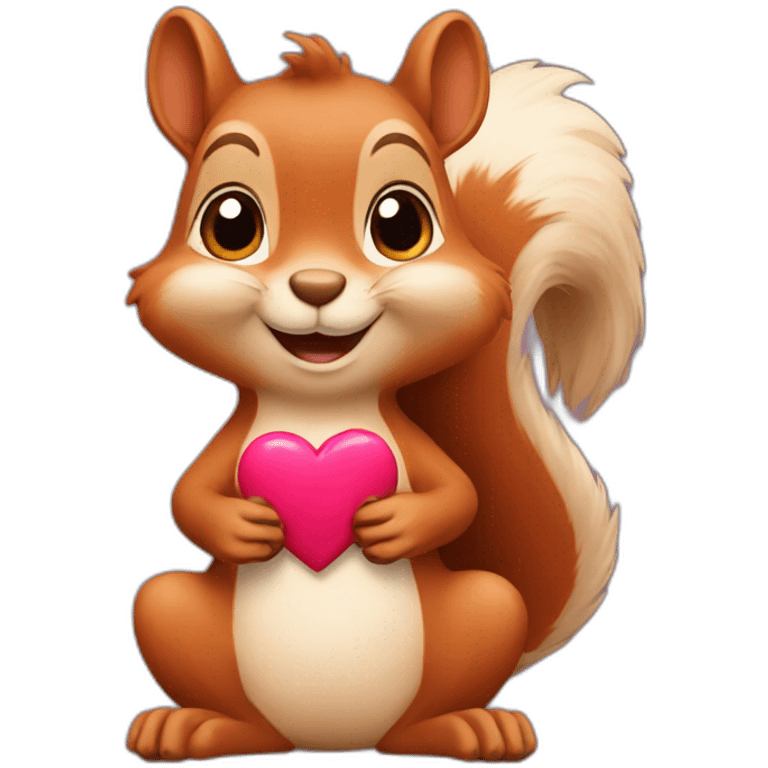 Squirrel with hearts emoji