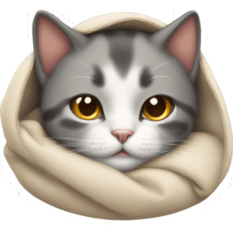 Snuggled cat emoji