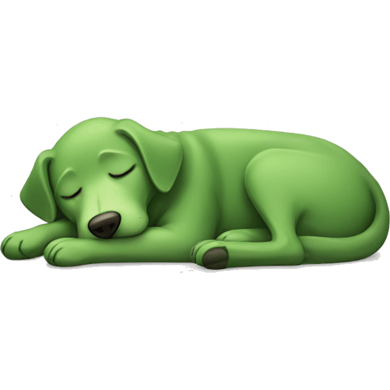 green dog sleeping emoji