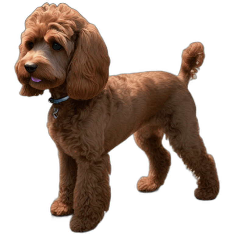 Reddish brown cockapoo side view emoji