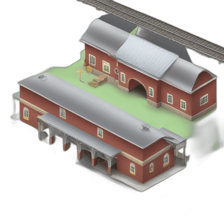 isometric train depot emoji