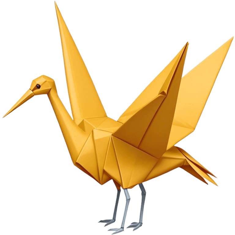 Cinematic Realistic Origami Crane Emoji, featuring a beautifully folded paper crane with crisp, delicate edges and intricate creases. The elegant structure casts soft shadows under warm, natural lighting, with a subtle texture of fine paper enhancing its serene and symbolic presence. emoji