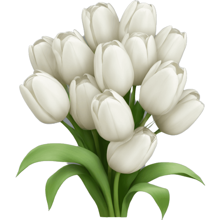 White tulip bouquet emoji