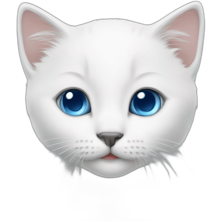 white kitten with blue eyes emoji