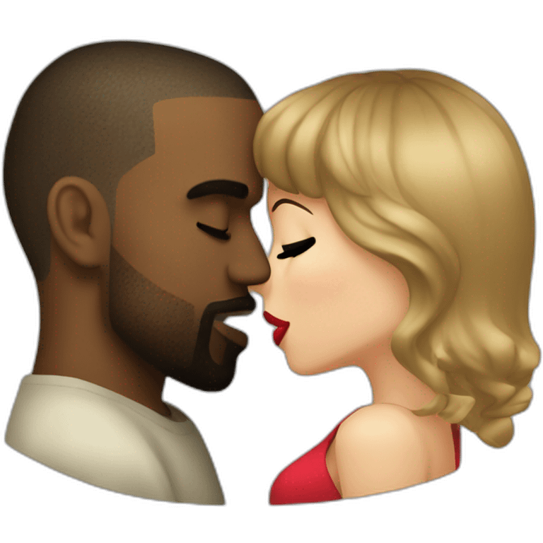 kanye and taylor swift kissing emoji