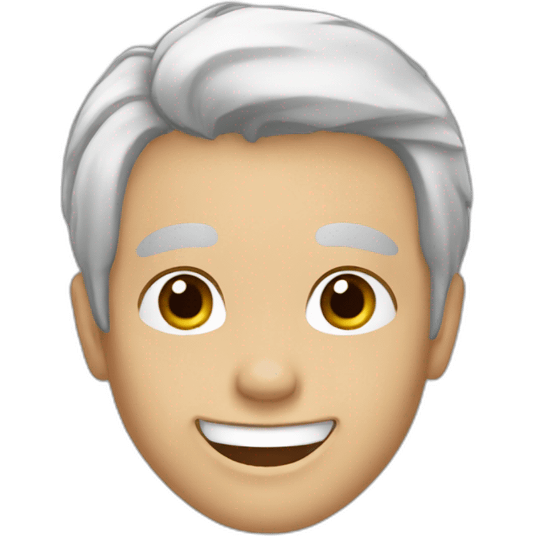 happy boy with gray hair and white skin emoji