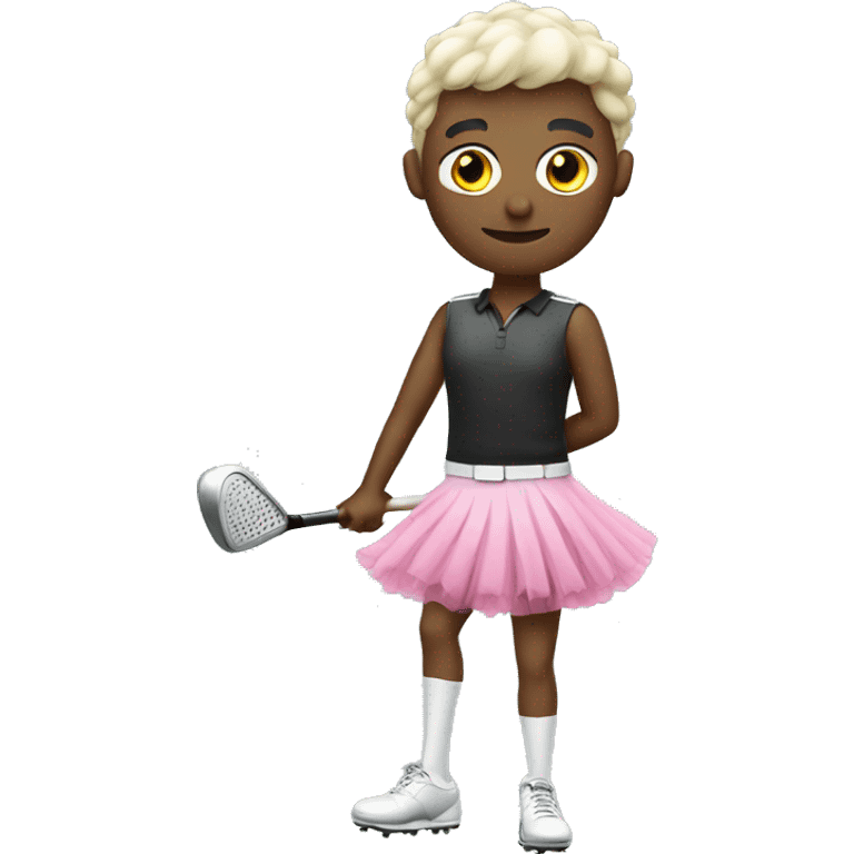 Golfer wearing a tutu emoji