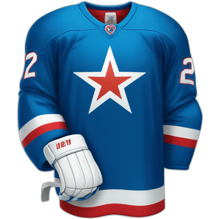 blue hockey jersey with red star on it emoji