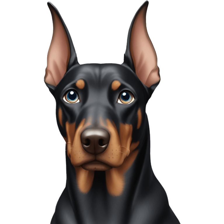 dobermann with blue eyes emoji