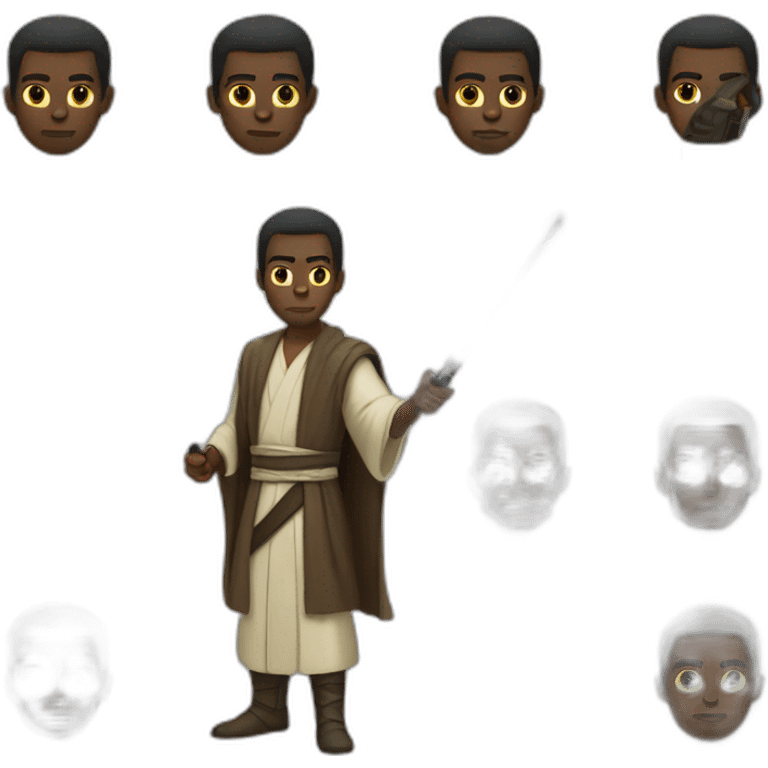 Black men as jedi master emoji