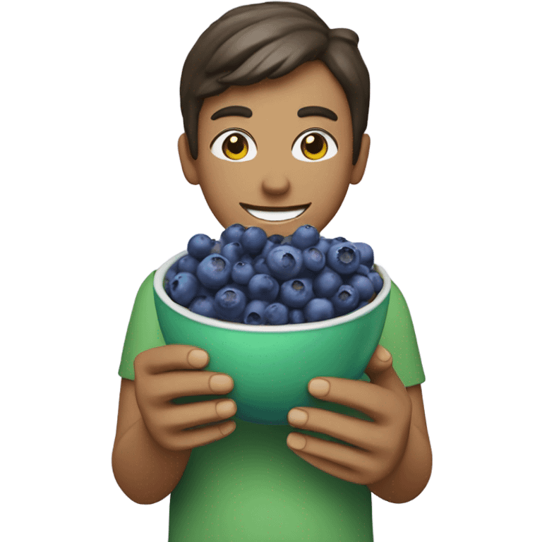 Create a person holding a blueberry matcha emoji