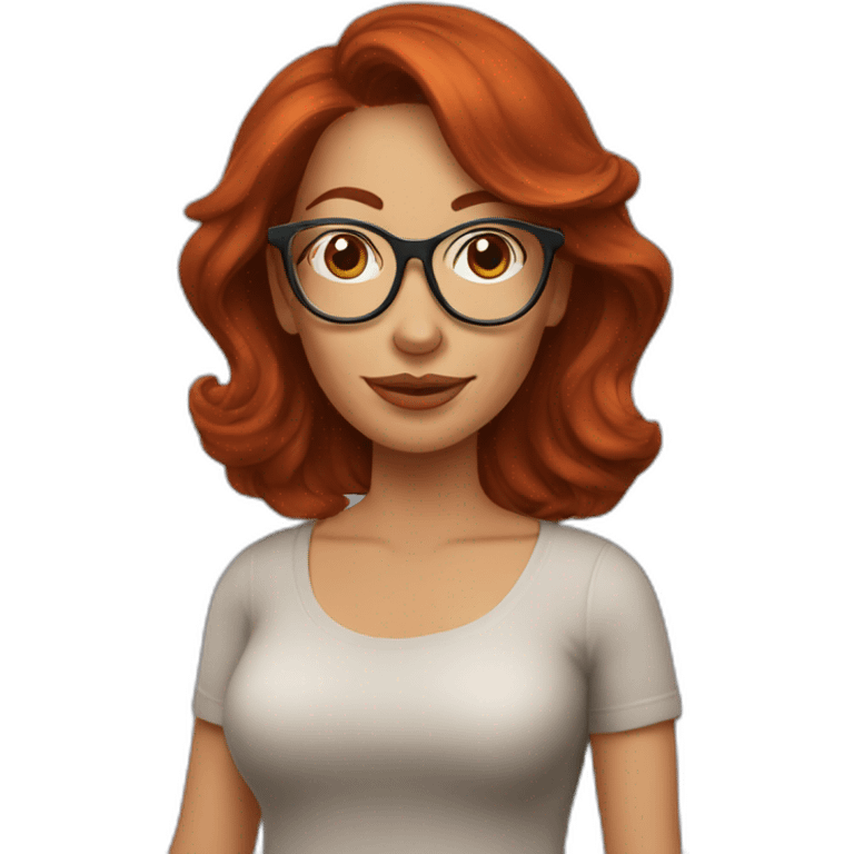 auburn hair mom with glasses drink wine emoji