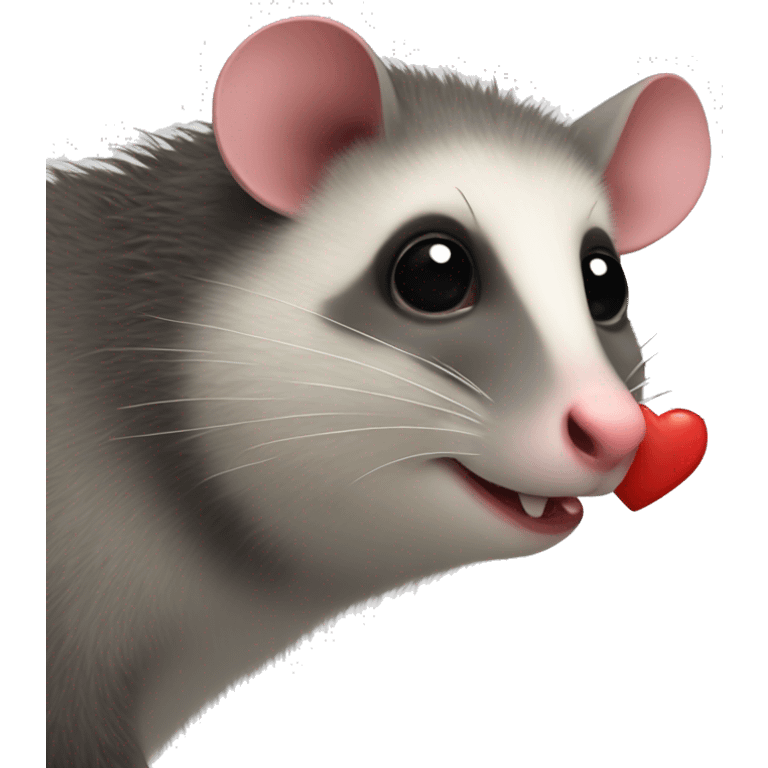 Possum in love emoji