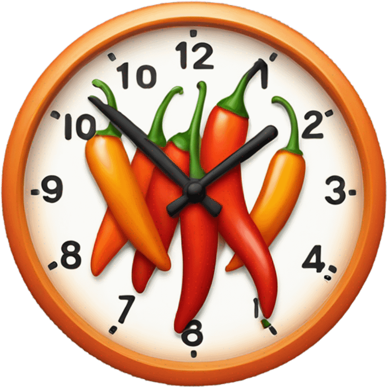 Spicy clock emoji