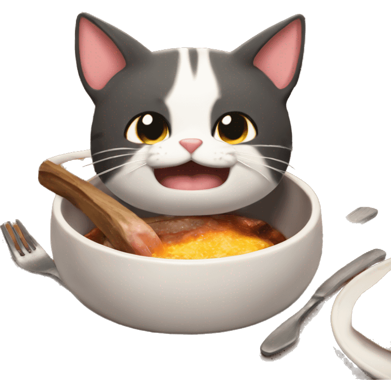 Gato comiendo asado emoji