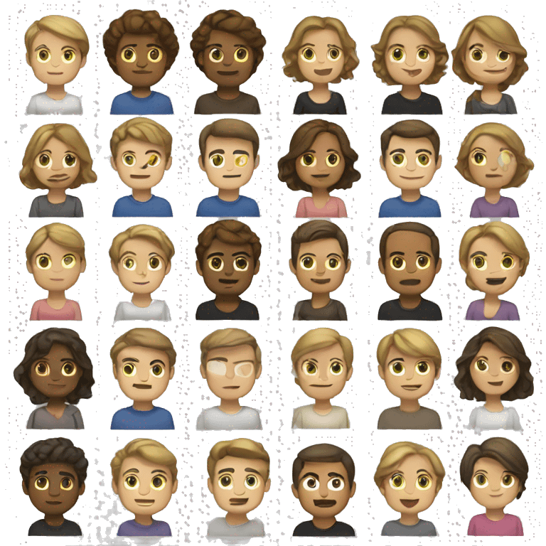  male with brown hair, female dark blonde,  emoji