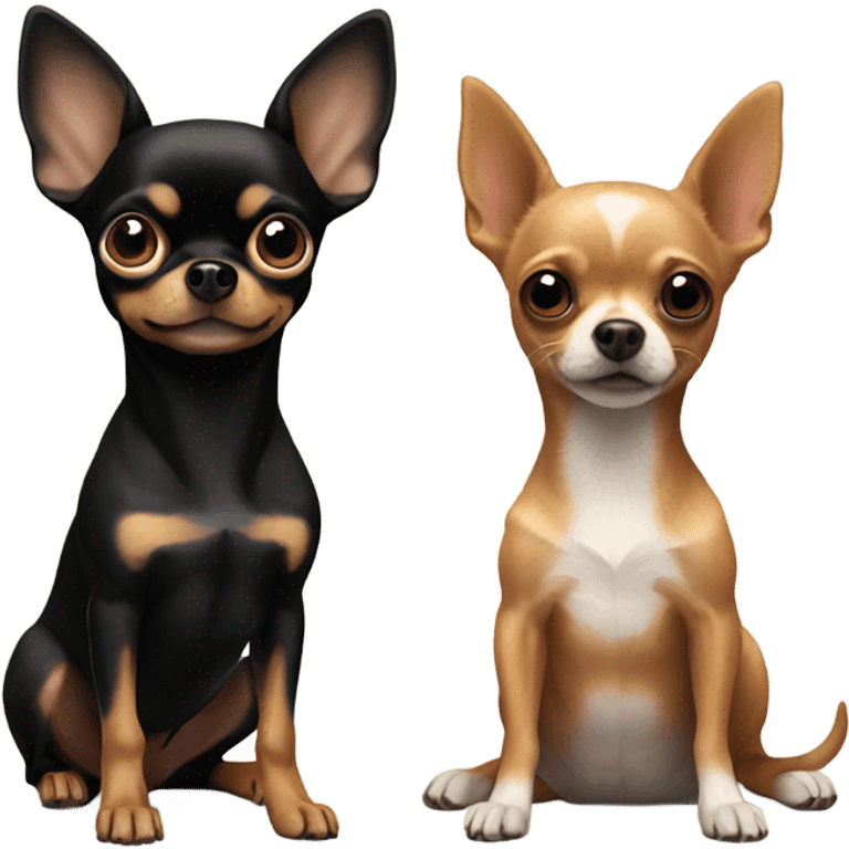 Dog chihuahua brown and chihuahua black and me emoji