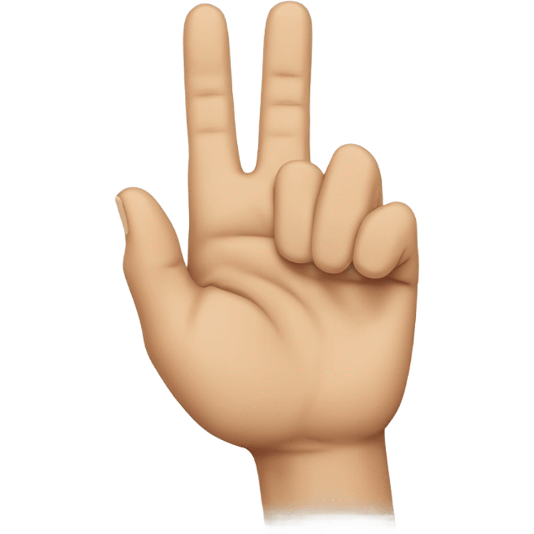 a hand that shows Rock On Hand Sign(middle and ring fingers are bent)  emoji