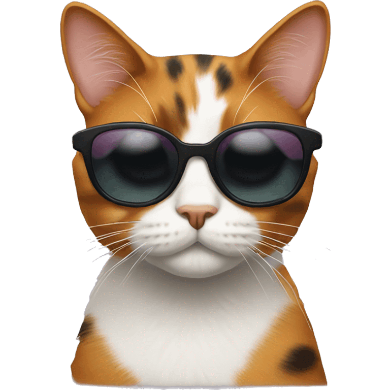 Calico Cat with sunglasses emoji