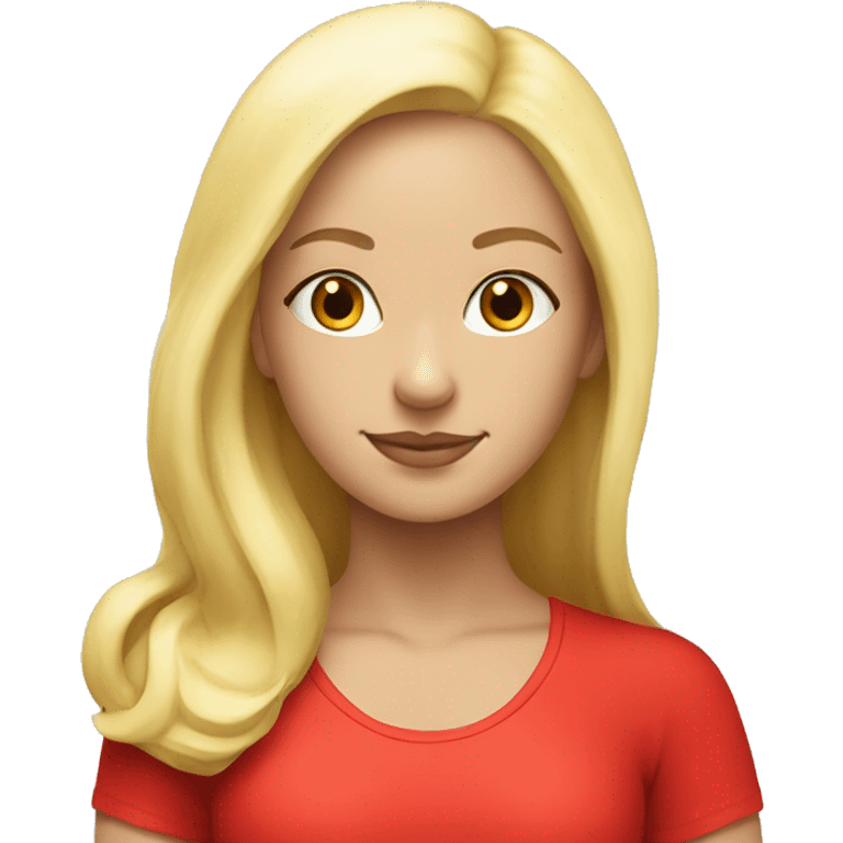  yoga blonde light girl in red yoga emoji