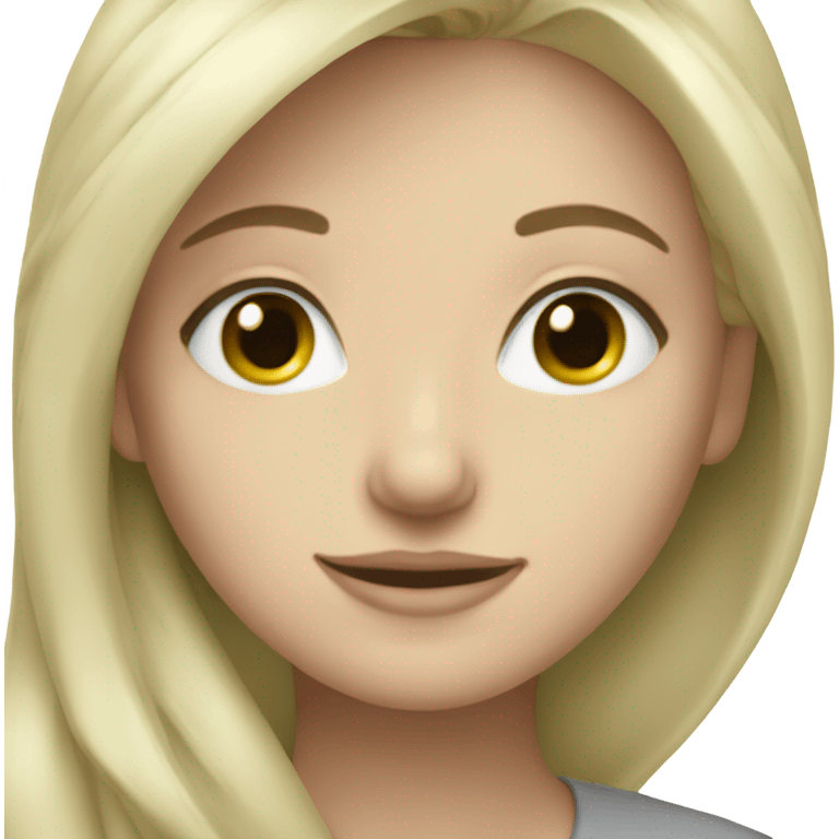 Blonde woman green eyes hugging light gray French is emoji