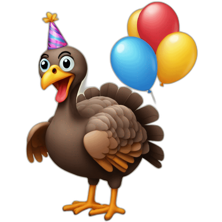 Turkey celebrating birthday emoji