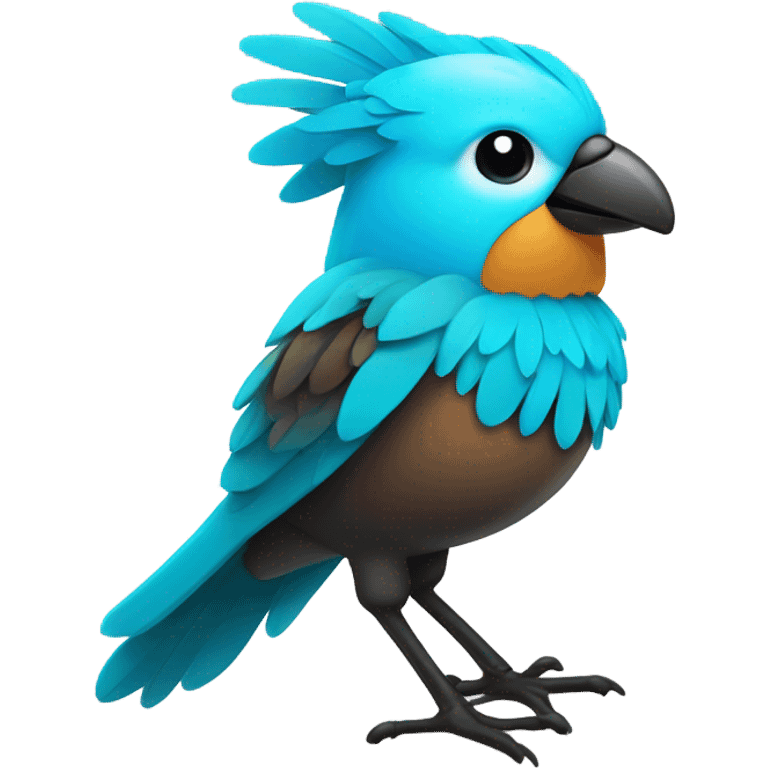 Cyan colored bird emoji