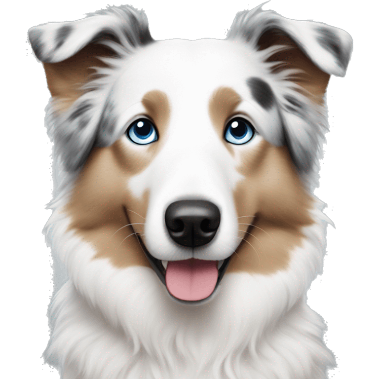 White australian shepherd with blue eyes emoji