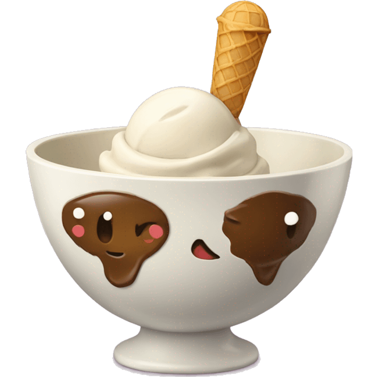  ice cream in a dessert bowl emoji