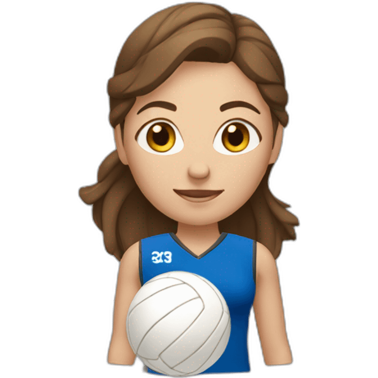 woman playing volleyball with brown hair, fair skin emoji